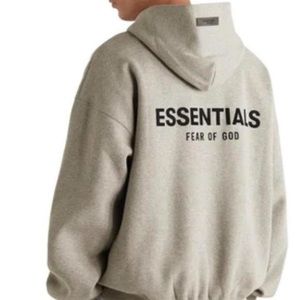 Essentials fear of god dark oatmeal grey sweatshirt and sweatpants set
